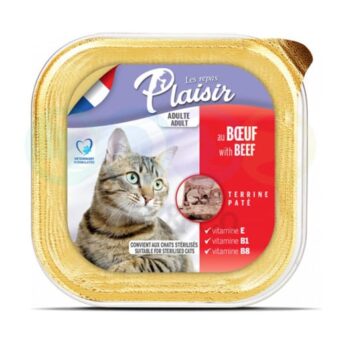 Les Repas Plaisir – Barquettes Plaisir Chat Adulte Au Bœuf 100G