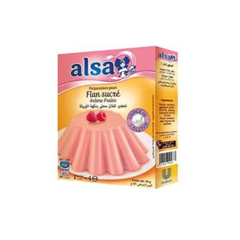 Alsa – Préparation Pour Flan Sucré Arôme Fraise 45G