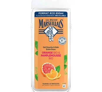 Le Petit Marseillais – Gel Douche Et Bain Extra Doux À L’Orange Bio Et Pamplemousse Bio 650Ml