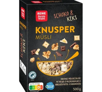 Rewe – Knusper Müsli Schoko & Keks 500G