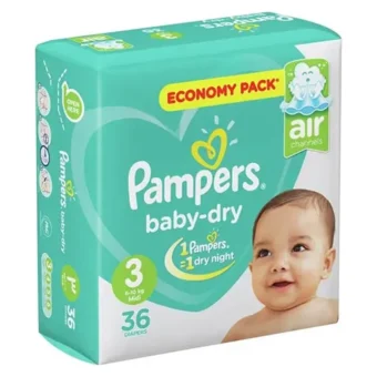 Pampers – Couches Ultra Absorbant N°3 6/10 Kg 68 Diapers