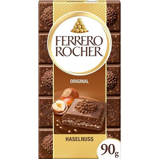 Ferrero Rocher - Tablette Chocolat Lait Noisette - 90 G