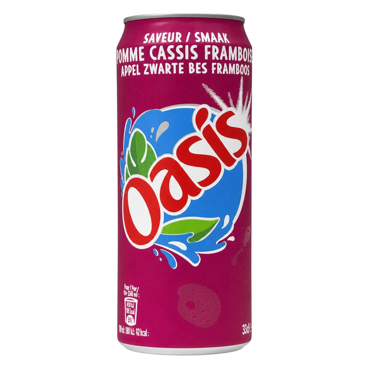 Oasis — Boisson rafraîchissante aux fruits saveur pomme cassis framboise — 33 cl