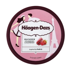 Häagen-Dazs — Glace macaron fraise et framboise — 420 ml / 364 g