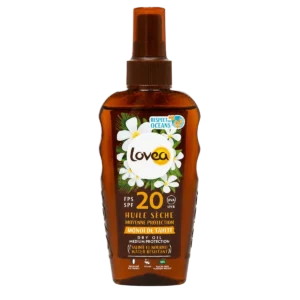 Lovea - Huile sèche solaire SPF 20 Monoï de Tahiti