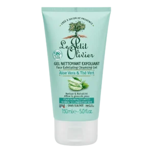 Le Petit Olivier - Gel nettoyant exfoliant visage Aloe Vera & Thé Vert peaux normales à mixtes