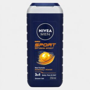 Nivea Men - Gel douche Sport 24h Fresh Effect 3 en 1 corps, visage et cheveux