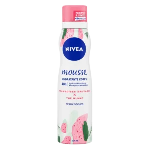Nivea - Mousse hydratante corps framboises sauvages et thé blanc peaux sèches