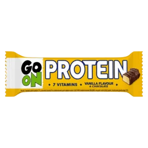 Go On - Barre protéinée saveur vanille enrobée de chocolat enrichie en vitamines