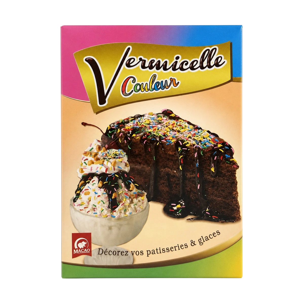 Macao - Vermicelles colorés pour pâtisserie