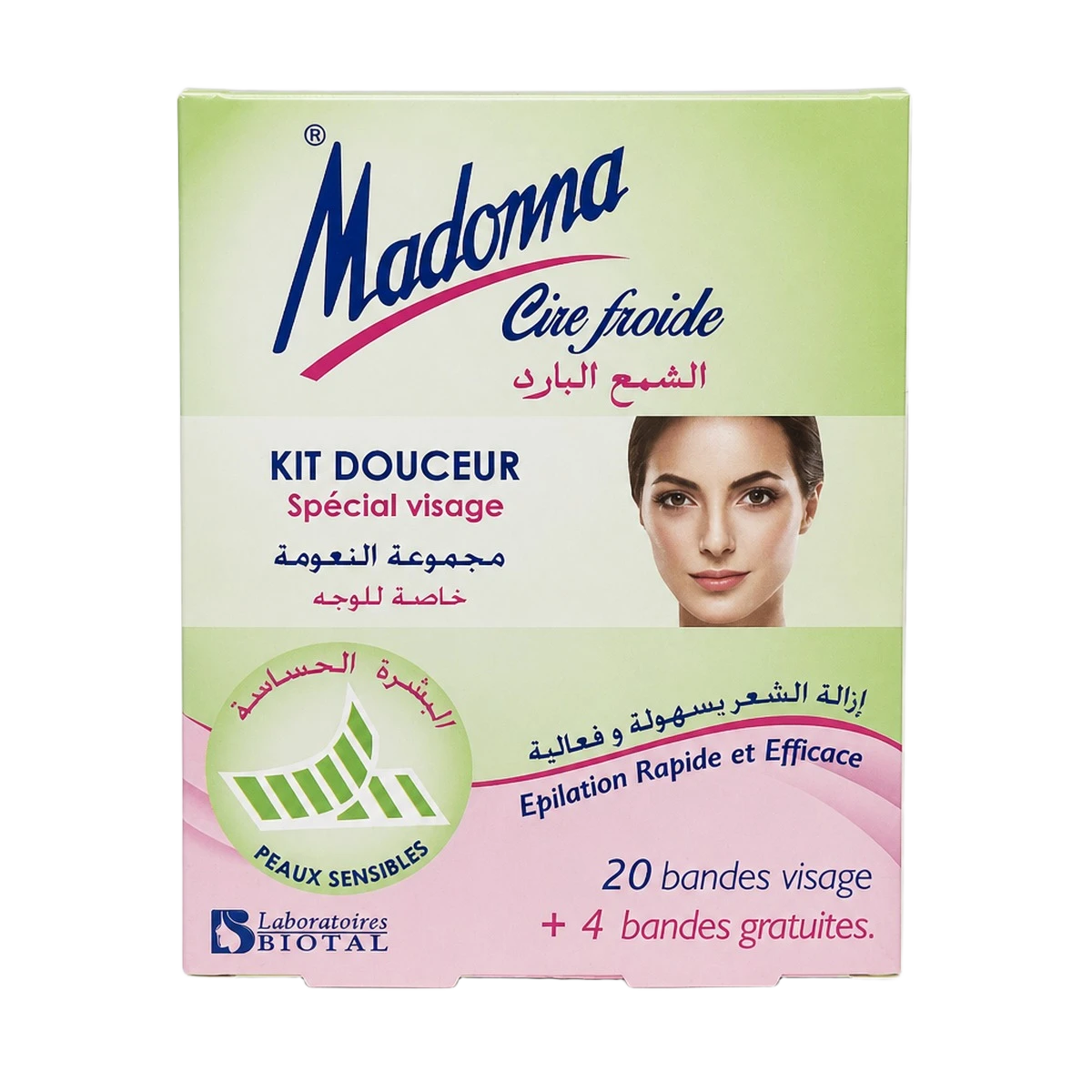 Madonna – Bandes de cire froide spécial visage peaux sensibles