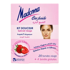 Madonna - Bandes de cire froide visage parfum fraise