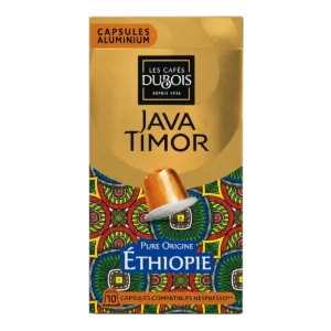 Les Cafés Dubois - Capsules de café Java Timor Pure Origine Éthiopie compatibles Nespresso