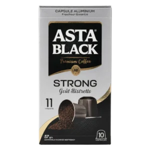 Asta Black - Capsules de café Strong goût Ristretto
