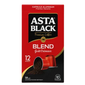 Asta Black - Capsules de café Blend goût crémeux intensité 12