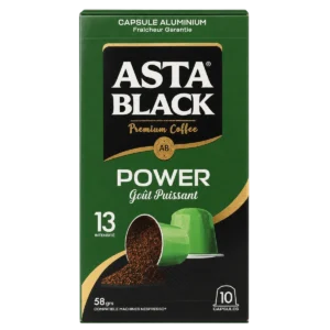 Asta Black - Capsules de café espresso Power goût puissant compatibles Nespresso