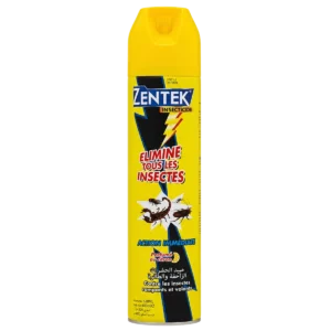 Zentek - Insecticide aérosol contre insectes rampants et volants parfum citron