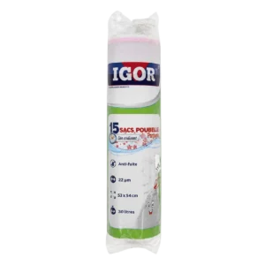 Icor - Sacs poubelle parfumés 30 L avec lien coulissant
