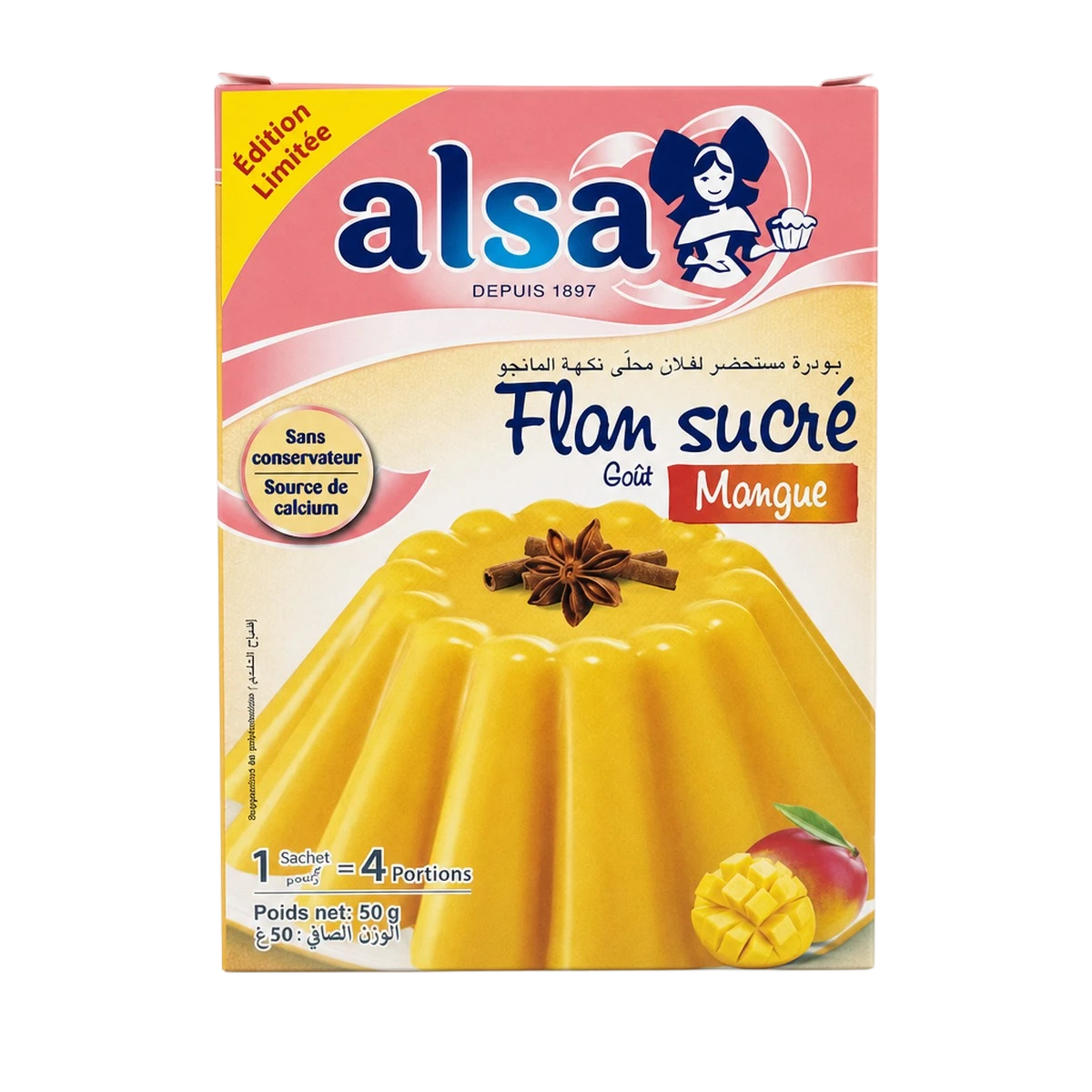 alsa — Préparation pour flan sucré goût mangue — 50 g