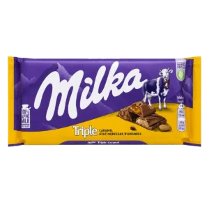 Milka - Chocolat au lait Alpin Triple caramel avec morceaux d’amandes