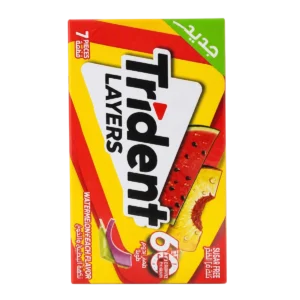 Trident - Chewing-gum Layers goût pastèque-pêche sans sucre