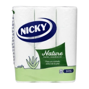 Nicky - Papier toilette Nature 3 épaisseurs 24 rouleaux