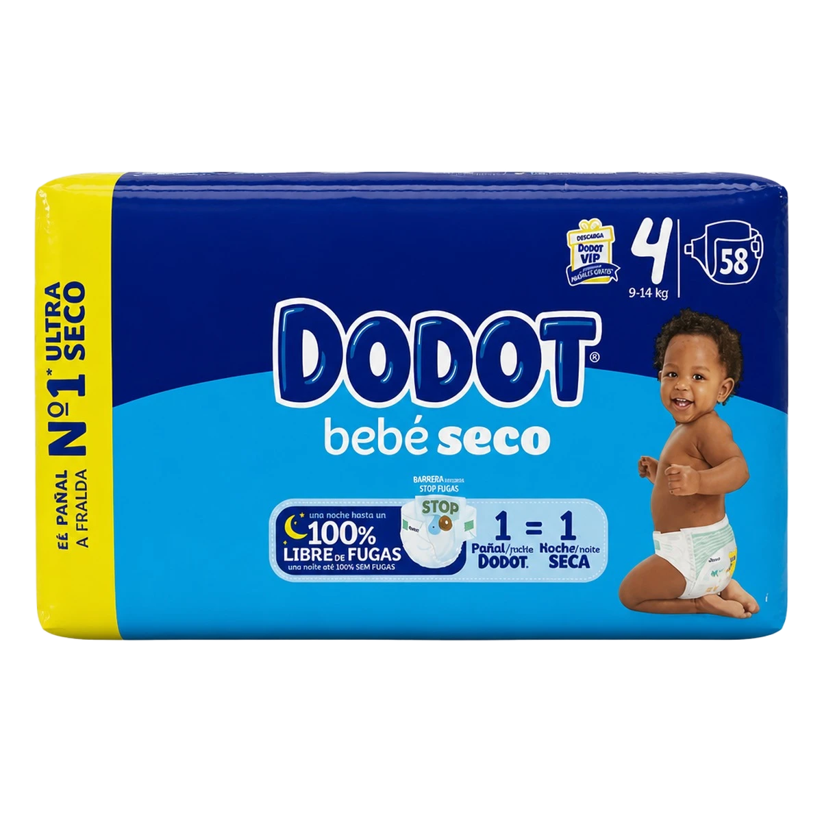 Dodot — Couches bébé sèches — 58 pièces