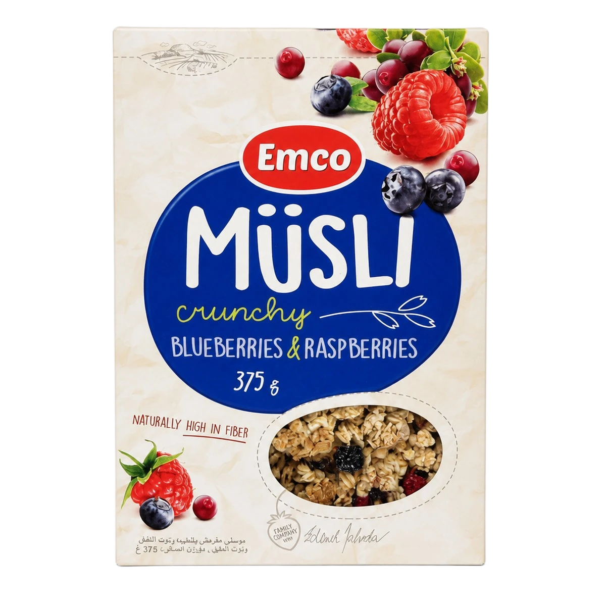 Emco — Muesli croustillant aux myrtilles et framboises — 375 g