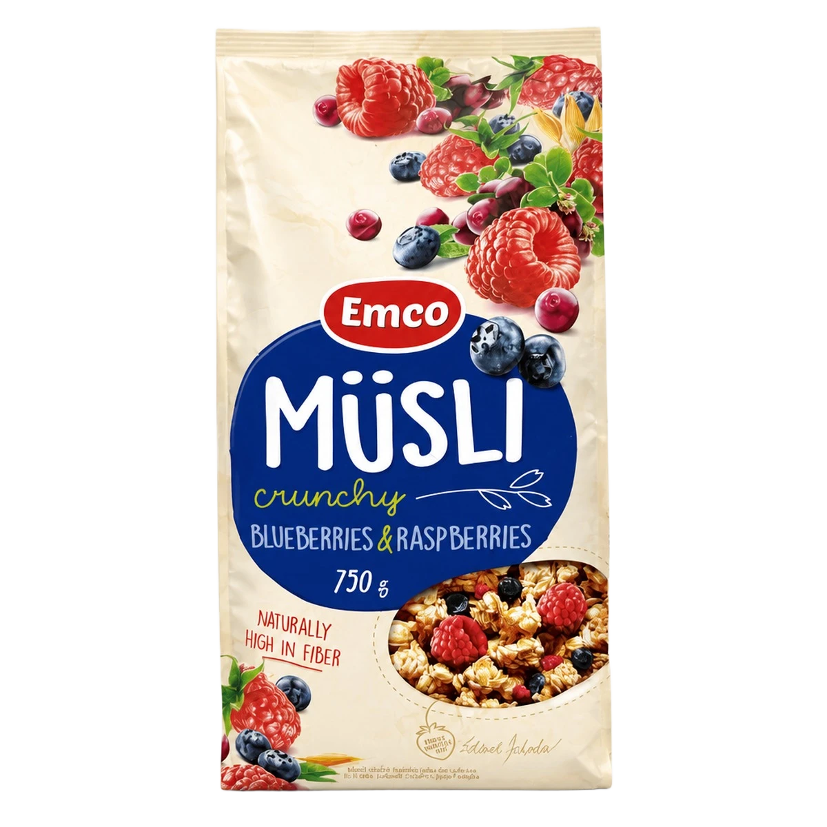 Emco — Muesli croustillant aux myrtilles et aux framboises — 750 g