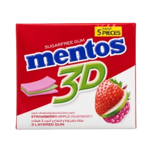 Mentos - Chewing-gum sans sucre 3D fraise pomme framboise